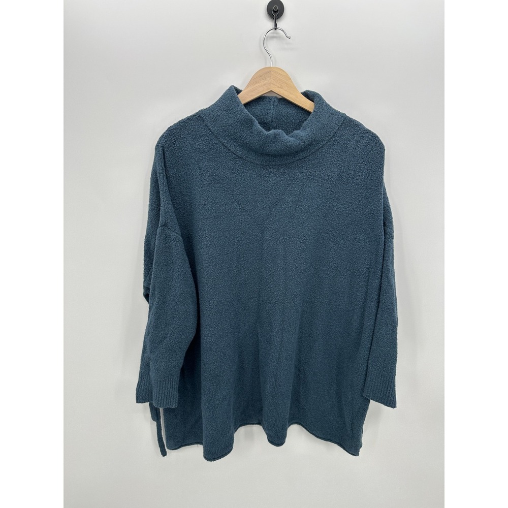 Pure Jill Womens Blue Cowl Neck Side Tie Boucle Sweater‎  MLP Pullover Cozy Knit